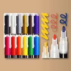 COPY - Crafts 4 All Acrylic 12 Paint Markers Fine Tip & Medium Pens Spare Tips …